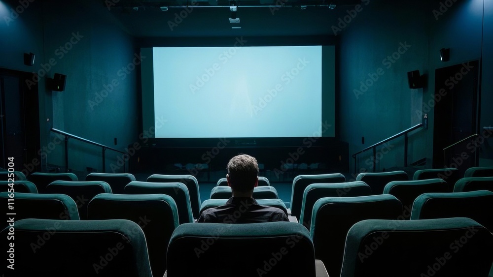 Fototapeta premium Empty cinema screen with audience.
