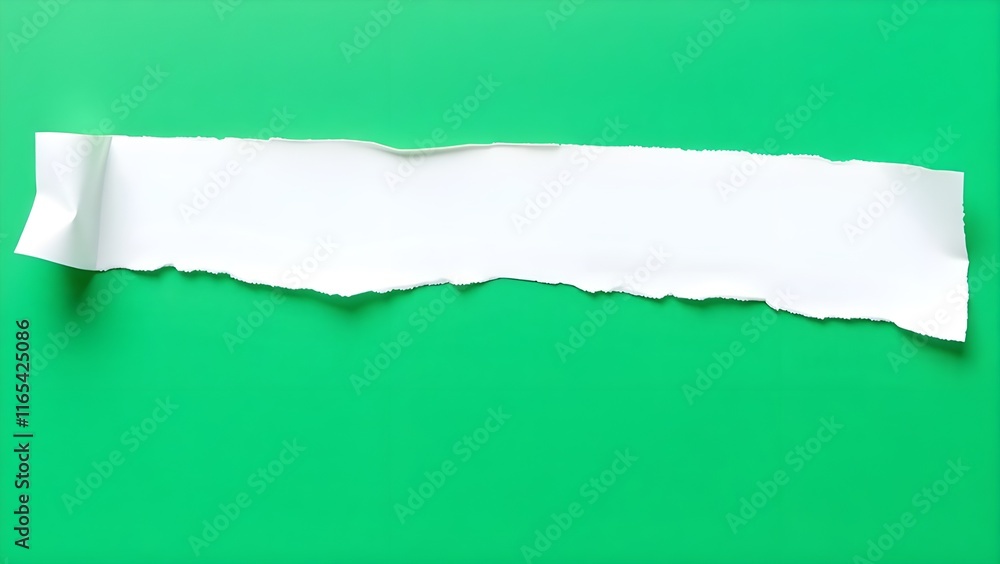 Torn green Paper Edge With Ragged Hole white Space for Creative Backgrounds or Design, Isolated Overlay, Red Header, and Realistic Ripped Effect on White Background Torn green Paper Edge With Ragged Hole white Space for Creative Backgrounds or Design, Isolated Overlay, Red Header, and Realistic Ripped Effect on White Background