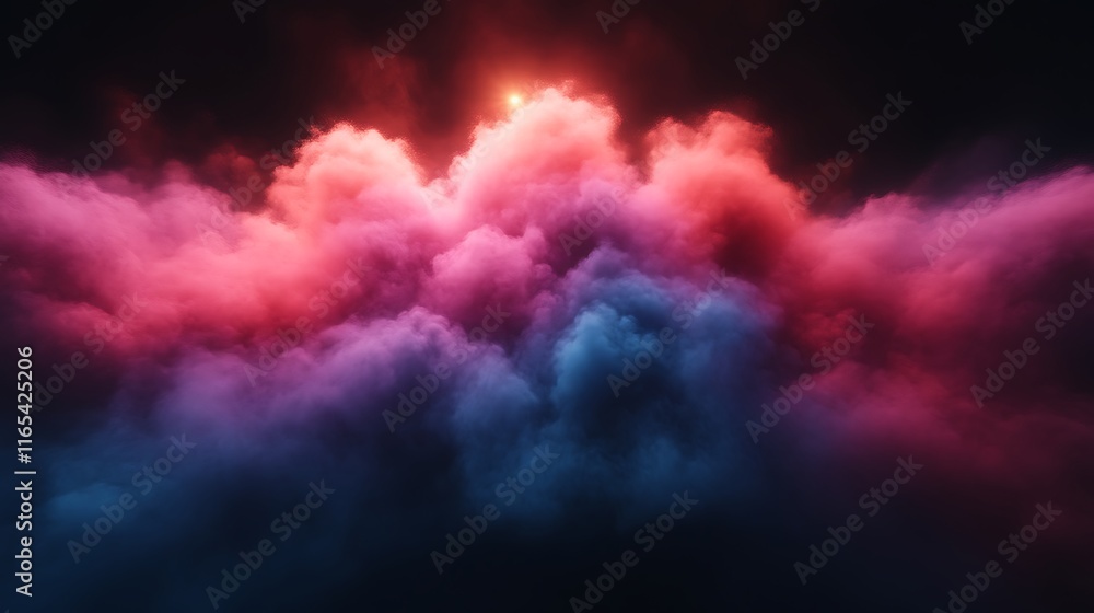 Obraz premium Abstract Cosmic Cloudscape with Illuminated Nebula