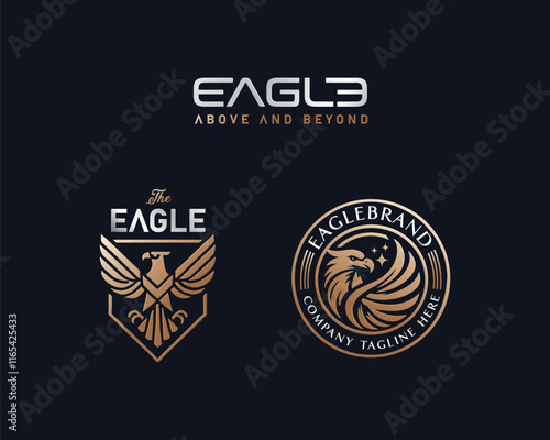 golden eagle sport emblem logo for business company