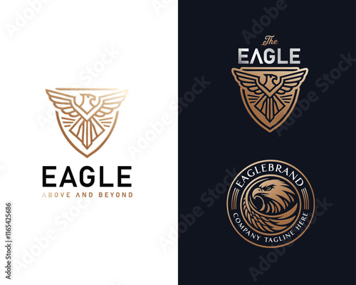 golden eagle sport emblem logo for business company