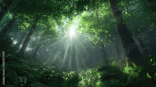 Sun Passing Through a Forest Canopy - Generative AI