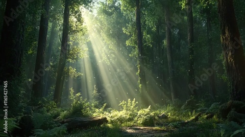 Sun Passing Through a Forest Canopy - Generative AI