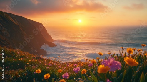 Coastal Cliff Light Dance - Generative AI