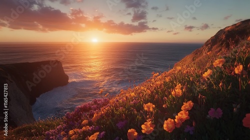 Coastal Cliff Light Dance - Generative AI