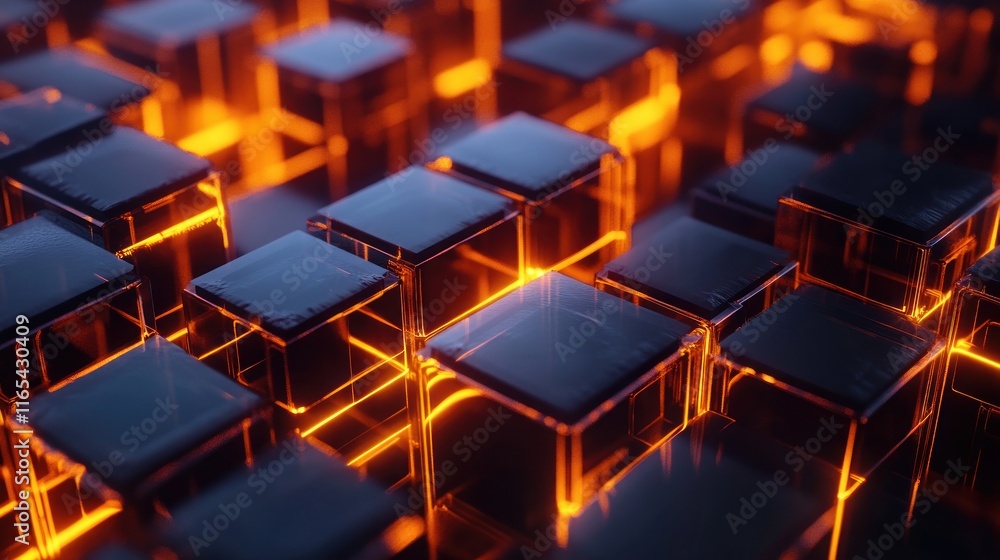 Abstract glowing cubes. Abstract glowing cubes.