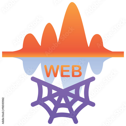 Gradient color illustration for Cyber web hacker