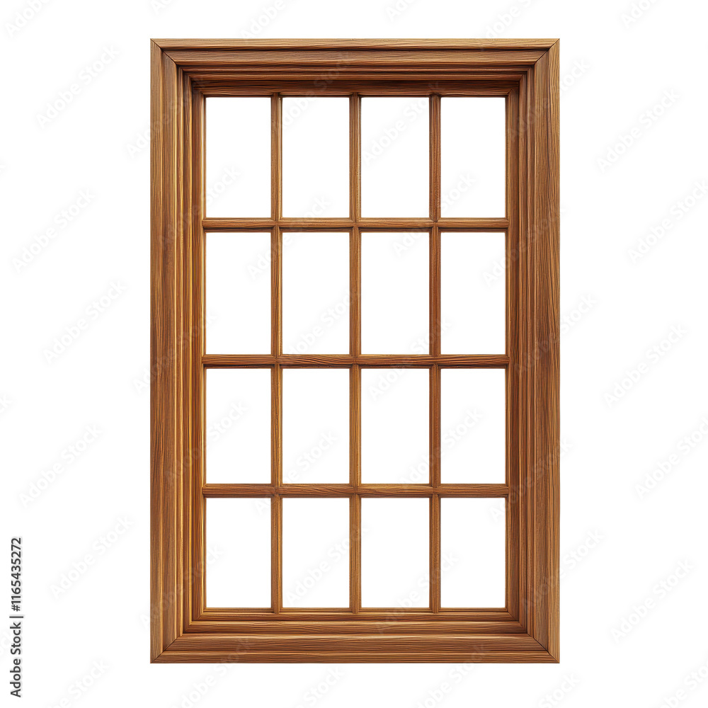 Elegant Wooden Window Frame with Twelve Panes, Showcasing a Classic Design Ideal for Home Decor and Architectural Elements in Various Settings Elegant Wooden Window Frame with Twelve Panes, Showcasing a Classic Design Ideal for Home Decor and Architectural Elements in Various Settings
