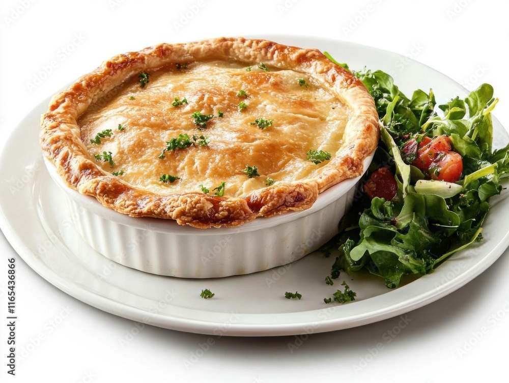 Golden Crust Pot Pie with Fresh Salad: A Delightful and Hearty Meal Golden Crust Pot Pie with Fresh Salad: A Delightful and Hearty Meal