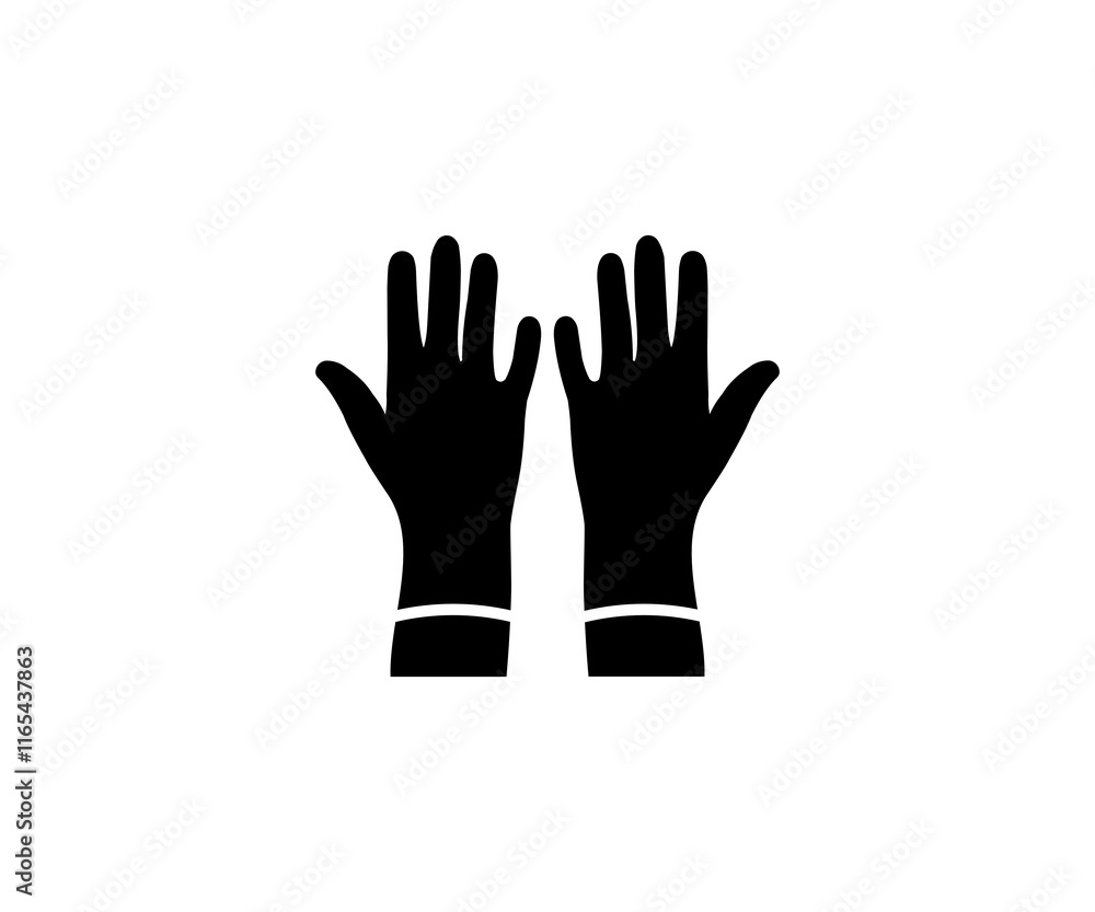 Black rubber gloves for cleaning icon. Latex gloves as a symbol of protection against viruses and bacteria illustration on transparent background PNG.
Black rubber gloves for cleaning icon. Latex gloves as a symbol of protection against viruses and bacteria illustration on transparent background PNG.