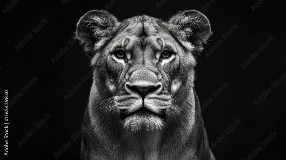 Obraz premium Lion in Black and White