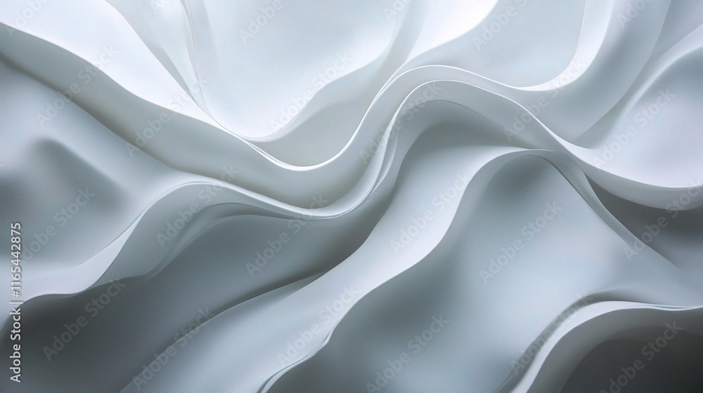 Obraz premium Smooth Abstract White Waves Background with Soft Curves