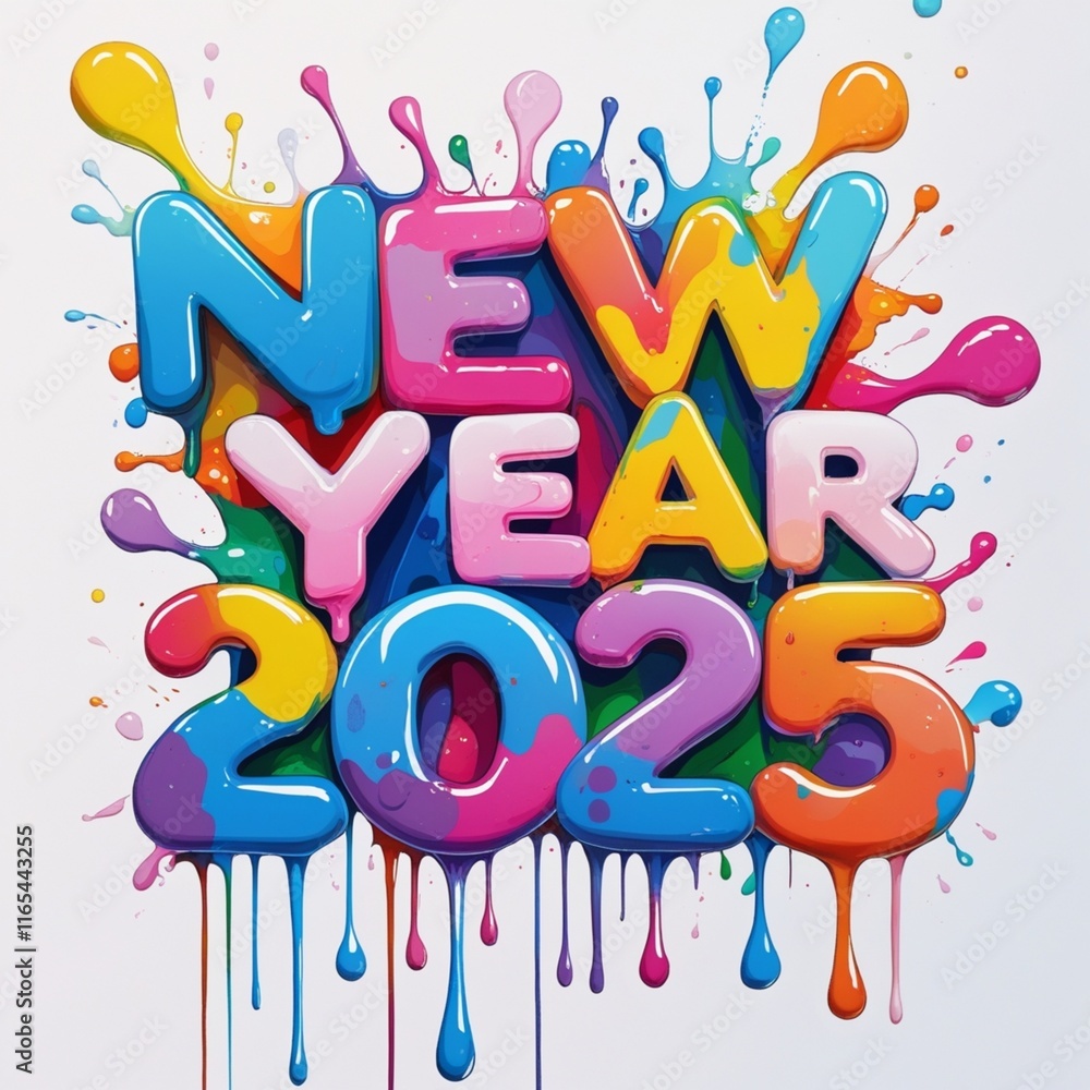 Fototapeta premium New Year 2025 text