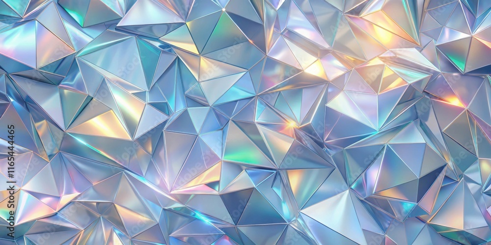 Abstract Geometric Pattern With Iridescent Color Shimmer And Reflection Abstract Geometric Pattern With Iridescent Color Shimmer And Reflection