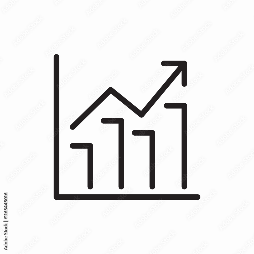 Business growth chart arrow icon vector sign
Business growth chart arrow icon vector sign