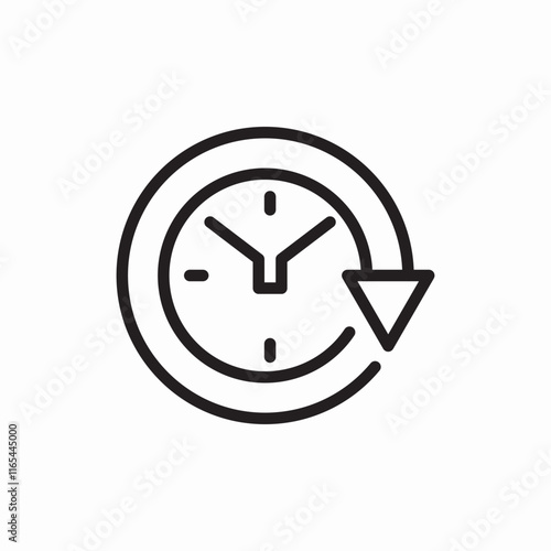Time history refresh cycle icon vector sign
