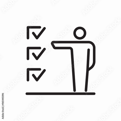 Task management checklist person icon vector sign
