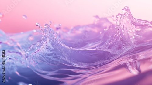Refreshing 3D Water Spray with Rippling Waves and Liquid Splashes for Banners and Websites