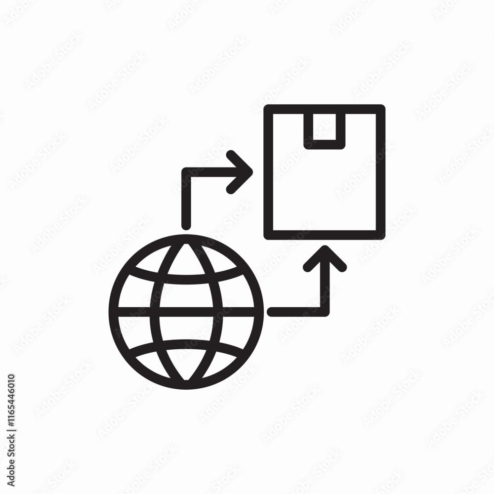 Global logistics shipping delivery icon vector sign
Global logistics shipping delivery icon vector sign