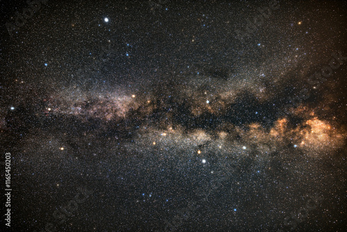Milky Way stars photographed with a wide angle lens.