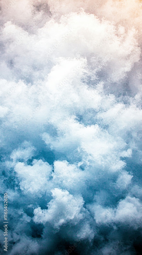 Fototapeta premium Abstract Blue Cloud Texture Gradient Sky Water Foam Background Wallpaper