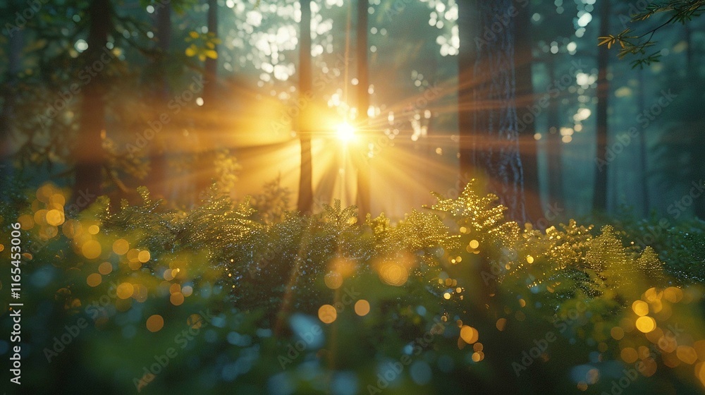 Obraz premium sunset in the forest