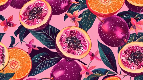 passionfruit seamless pattern wallpaper