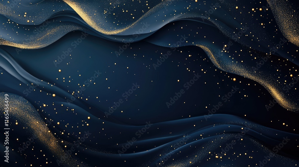 abstract dark bleu background with gold particles, Christmas or new year background. Beautiful background for Christmas or New Year with copy space. Design for banner, greeting card, invitation card, abstract dark bleu background with gold particles, Christmas or new year background. Beautiful background for Christmas or New Year with copy space. Design for banner, greeting card, invitation card,