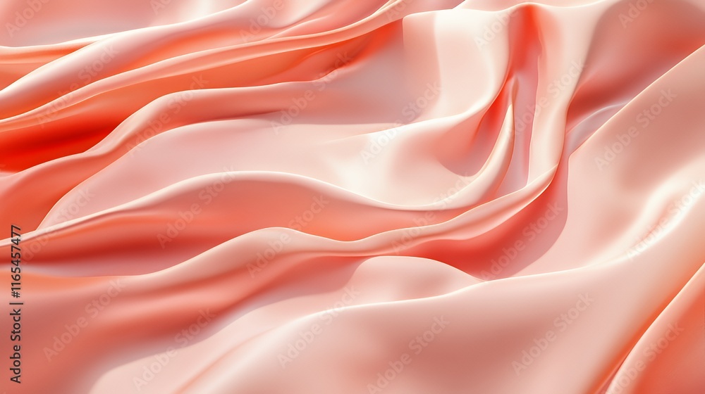 Peach Colored Silk Fabric Draped Softly Peach Colored Silk Fabric Draped Softly