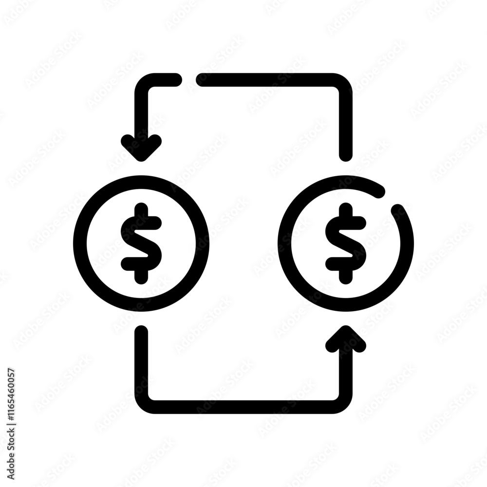 money exchange line icon