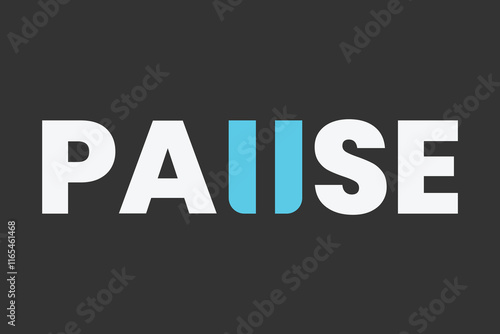 A sleek pause logomark with an incorporated icon. Minimalistic, modern, and versatile, perfect for infographic, media, and technology branding with a dark background photo