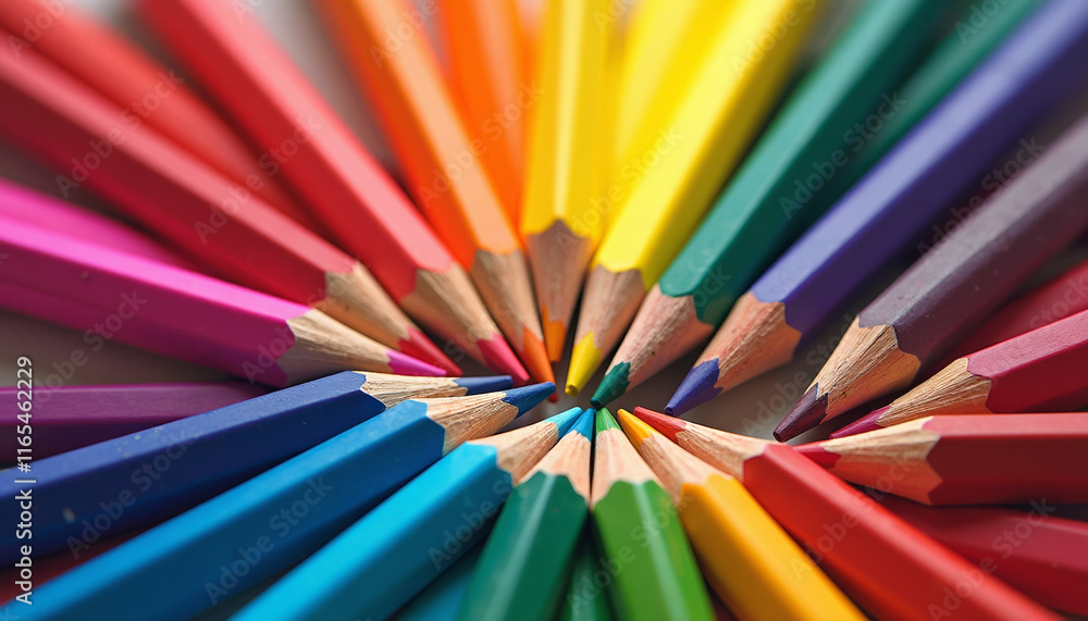 Colorful Pencils in a Circular Pattern Colorful Pencils in a Circular Pattern