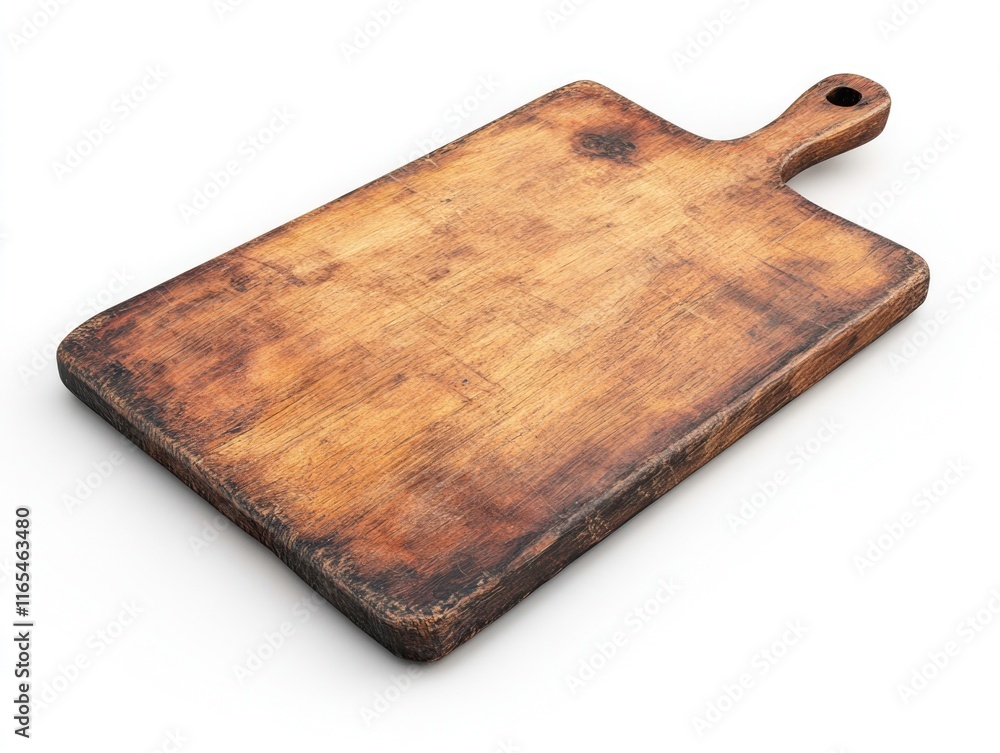 Fototapeta premium Wooden Cutting Board on White Surface