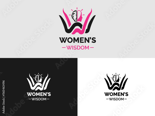 Woman wisdom logo design vector illustration