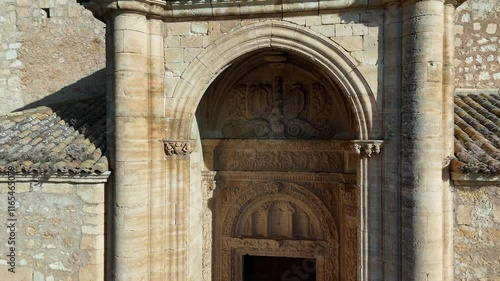 Wallpaper Mural Aerial view of the Santísima Trinidad church with the city in the background, Alarcón, Cuenca, Castilla-La Mancha, Spain Torontodigital.ca