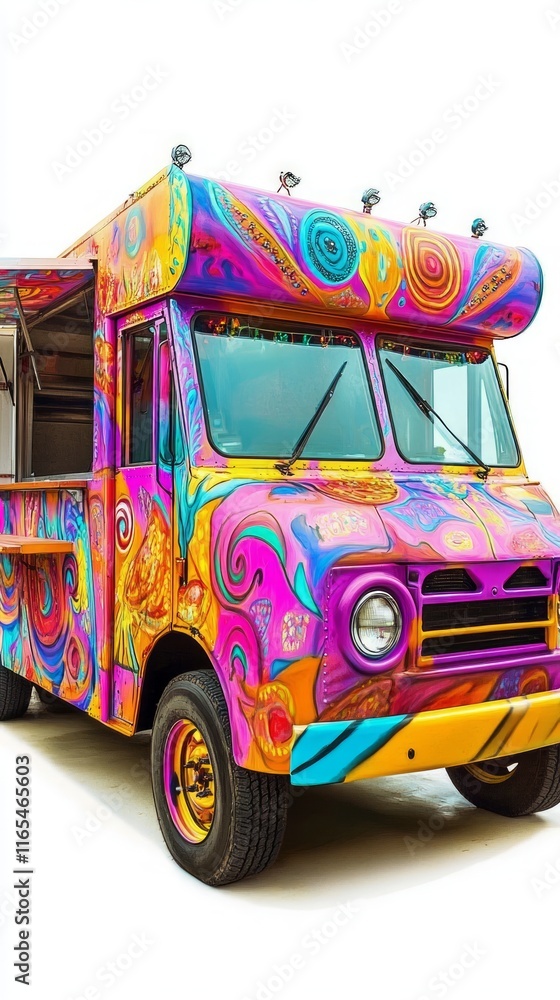 Obraz premium Vibrant Food Truck with Colorful Designs
