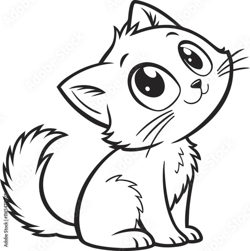 Adorable Cartoon Kitten