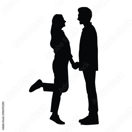 Silhouette of a romantic couple