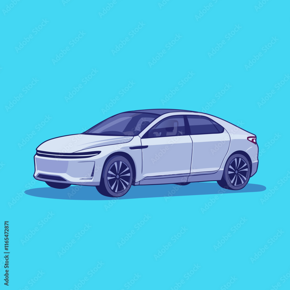 Modern Flat Car Illustration for Transportation, Automotive, and Design Projects Modern Flat Car Illustration for Transportation, Automotive, and Design Projects