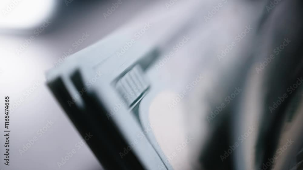 Close-up of a money counting machine sorting hundred-dollar bills for currency exchange or cash investments. Automatic bill counter in action. Finance, banking, and investment concept. Close-up of a money counting machine sorting hundred-dollar bills for currency exchange or cash investments. Automatic bill counter in action. Finance, banking, and investment concept.