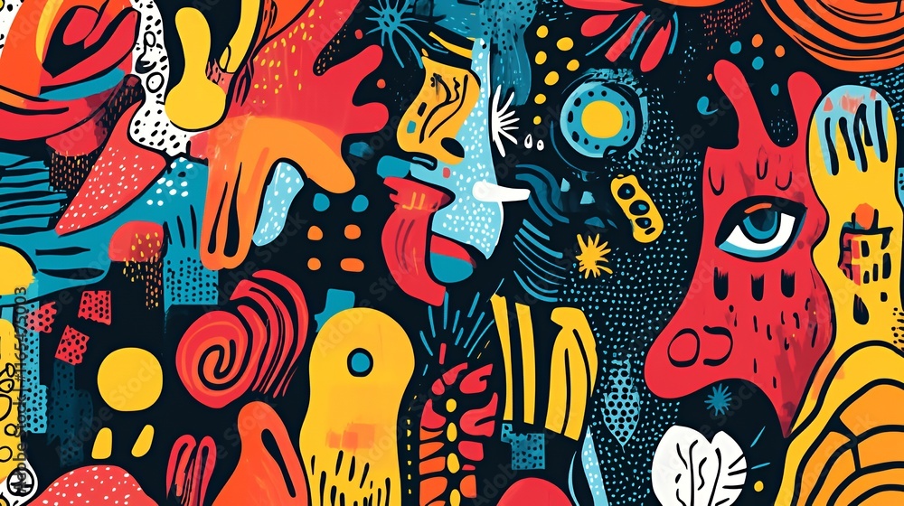 Abstract Colorful Shapes Artistic Design Composition Abstract Colorful Shapes Artistic Design Composition