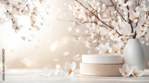 Delicate blossoms and serene platforms; a spring awakening.