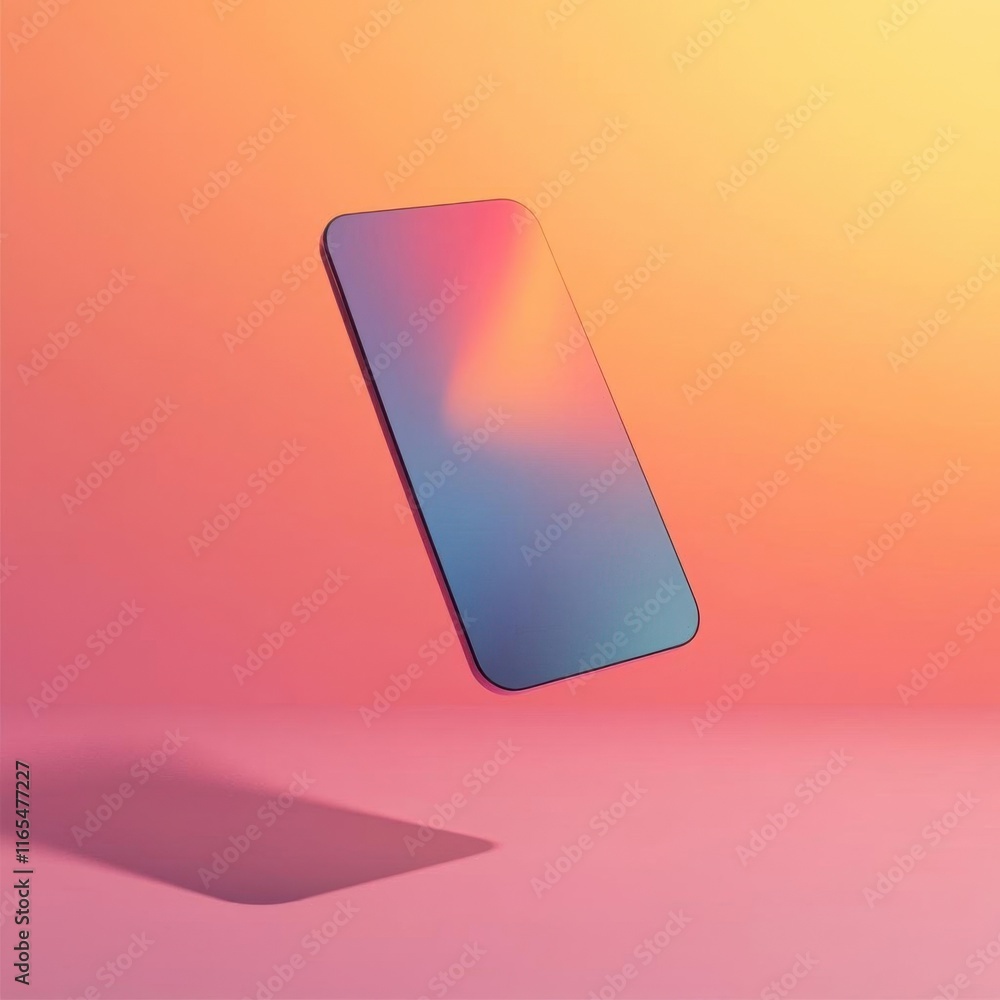 Floating Smartphone on Gradient Background Floating Smartphone on Gradient Background