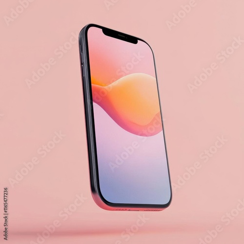 Floating Smartphone with Abstract Background