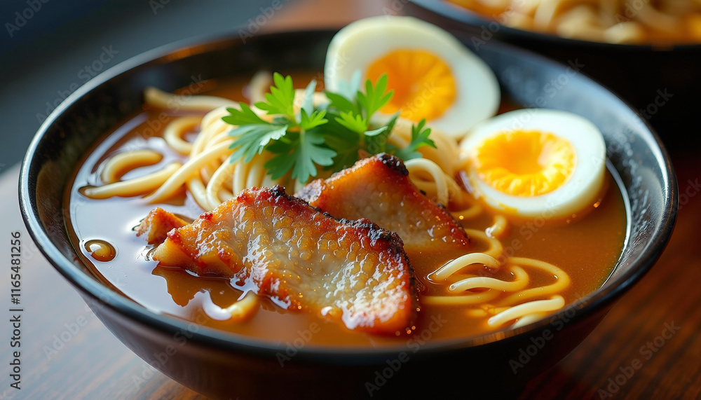 Savory Pork Ramen with Soft Boiled Egg Savory Pork Ramen with Soft Boiled Egg