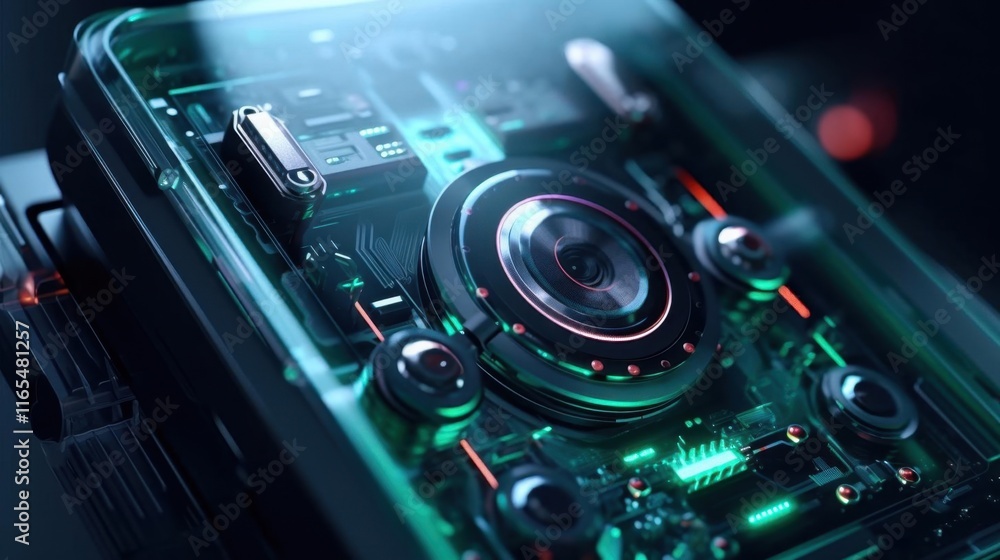 Fototapeta premium Futuristic Technology: Abstract Circuitry with Glowing Lights