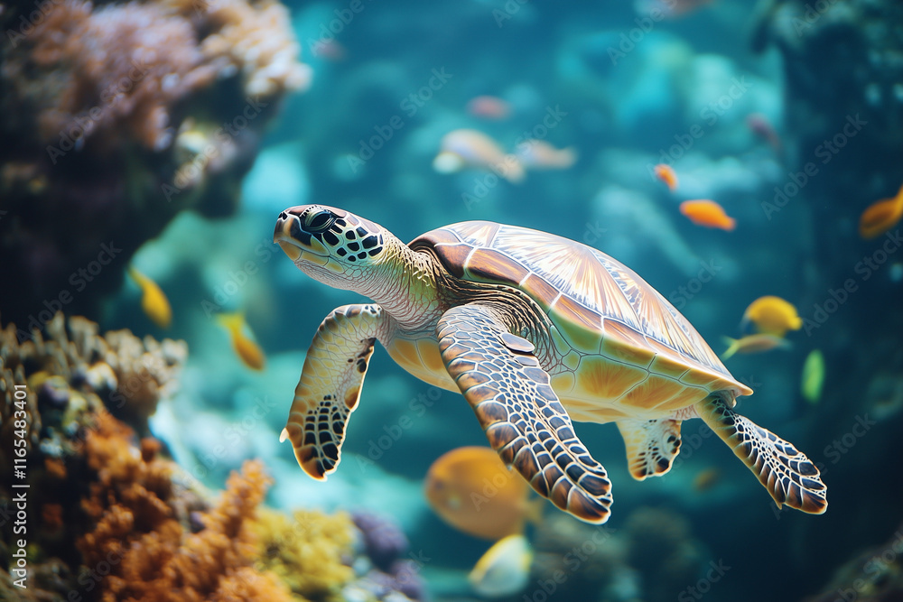 Fototapeta premium sea turtle swimming