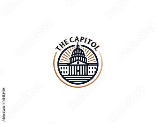 classic government capitol dome building architecture logo template for business company