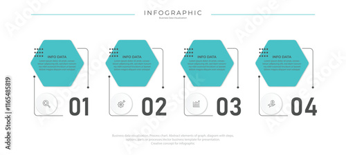 Business data visualization. Process chart. Abstract elements of graph, diagram with steps, options, parts or processes. Vector business template for presentation. Creative concept for infographic