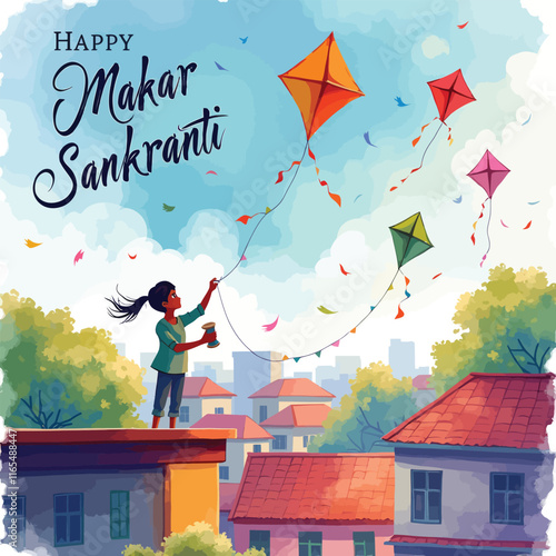 Maker sankranti vector illustration